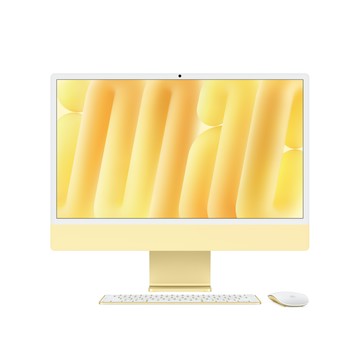 Apple 24 吋 iMac Apple M4 晶片配備 10 核心 CPU 與 10 核心 GPU、Gigabit 乙太網路、奈米紋理玻璃 - 黃色 (整修品)