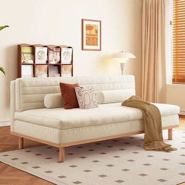 免運 附發票 日式無扶手布藝燈芯絨沙發小戶型貴妃轉角組合客廳羽絨可拆洗整裝S029