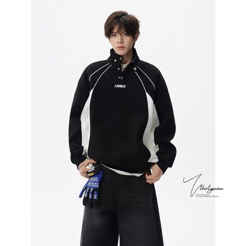 秋季韓版新款寬鬆上衣男時尚潮流休閒百搭大學T男