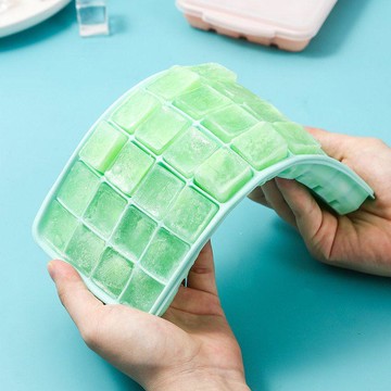 ✨【食品級帶蓋矽膠】冰塊模具冰格｜製冰盒凍冰塊｜家用儲存盒｜矽膠材質＋帶蓋防串味｜一壓即脫 冰塊晶瑩不沾黏