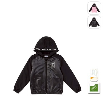 【FILA】KIDS 女童款 抗UV 鋪棉外套-黑色 5JKX-8435-BK
