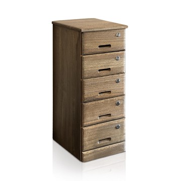 【桐趣】職人日誌實木5抽A4文件櫃-胡桃