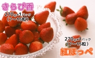 いちご 食べ比べ セット （きらぴ香 ・ 紅ほっぺ   270g×各1パック） 合計 2パック