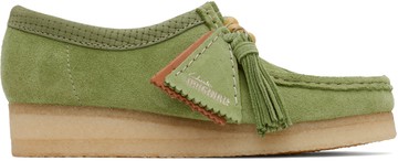 Clarks Originals 绿色 Wallabee 德比鞋