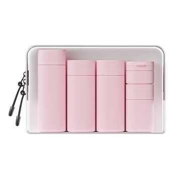 軟管分裝瓶組 附送洗漱收納包  1組  北歐粉