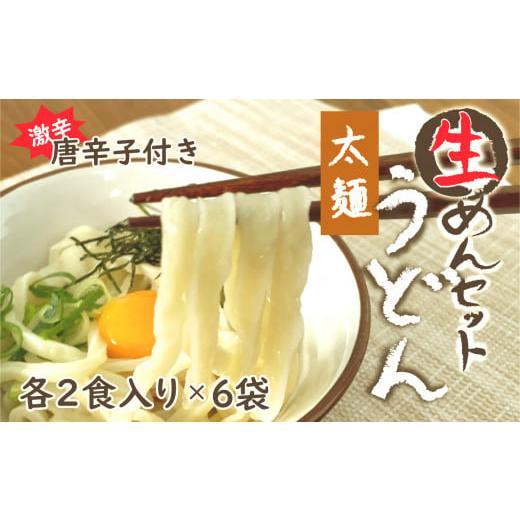 ふるさと納税 山梨県 大月市 生うどん太麺６袋セット　自家製激辛とうがらし付き