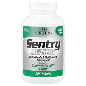 21st Century, Sentry Senior 多維生素礦物質營養片，適用於 50 歲以上中老年人，265 片