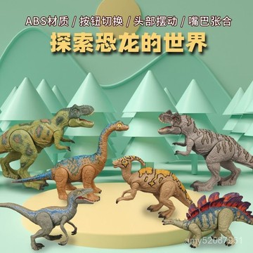 【臺灣-出貨】兒童仿真恐龍玩具💖霸王龍三角龍角鼻龍龍腕龍嘴巴關節可動 C0S0