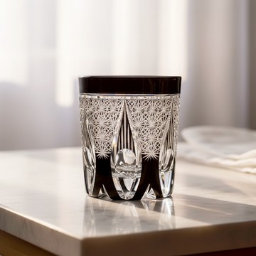 【BRAVOMART HOME】日式江戶切子 曜黑尖塔星芒手工雕刻威士忌杯 客製化刻字 入厝禮 升遷禮 商務送禮