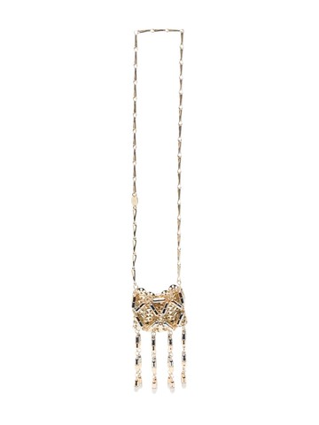 Rabanne - 1969 micro-embellished chain shoulder bag - women - Brass - One Size - Gold