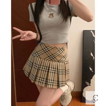 【XL-8XL大尺碼】👩大尺码半身裙 胖妹妹a字裙 不規則裙子短裙胖mm顯瘦大碼300斤夏季韓系寬鬆遮肉百搭拼色格子半