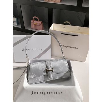 雅各邦真皮新中式法棍包女2025新款高級感通勤單肩斜挎肩帶腋下包