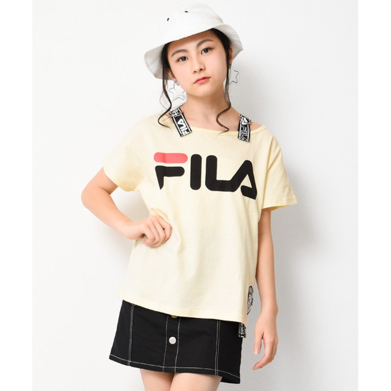 Shushu Fila オフショルダーtシャツ Kids トップス Tシャツ カットソー 通販 Lineポイント最大get Lineショッピング