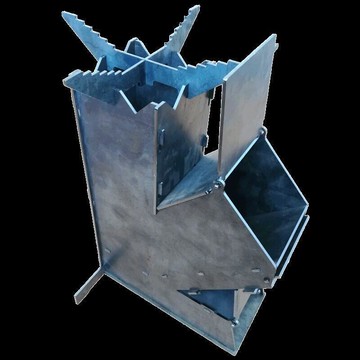 戶外火箭爐柴火爐釣魚做飯方便攜帶積木式火箭爐  露天拍賣