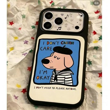 相框小狗黑框iPhone17ProMax蘋果手機殼15/16日韓防摔小衆情侶款X