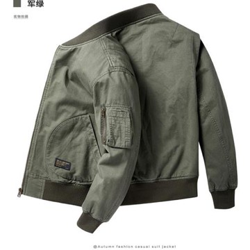 男士外套2025春秋新款純棉工裝休閑上衣夾克寬松大碼薄款棒球服潮