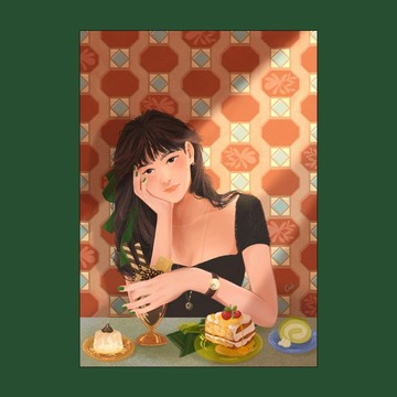 【插畫收藏】甜蜜午後 Afternoon Sweets 7吋 噴墨插畫