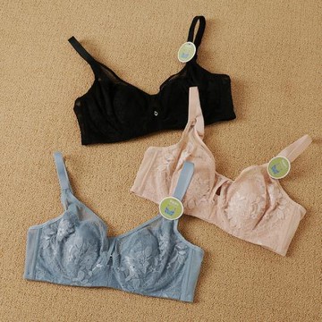 抹胸蕾絲性感超薄文胸調整型胸罩內衣透明軟鋼圈聚攏113400包郵