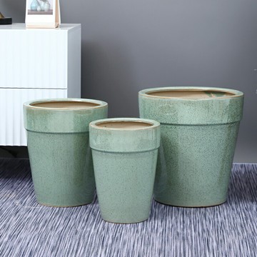 簡約陶瓷花盆家用客廳陽臺幸福樹發財樹大號落地種樹綠植花盆特價