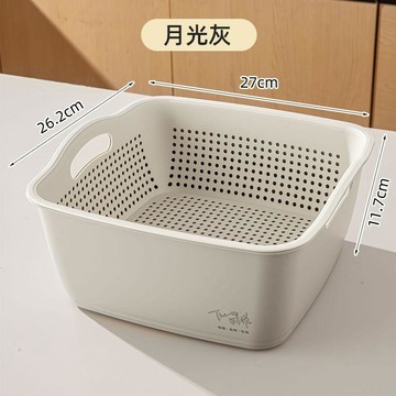 🔥可開統編🔥蔬果收納筐瀝水籃塑料框雙層茶几收納筐家用浴室儲物藍子收納籃cqyx