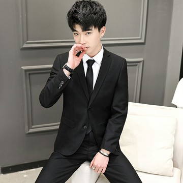 西服套裝男士韓版修身上衣外套伴郎新郎結婚商務職業正裝小西裝男