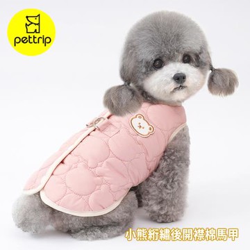 pettrip小熊絎繡後開襟棉馬甲 秋冬款寵物服飾
