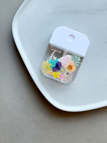 【DIY押花噴霧瓶－彩月款】自訂名字 客製化 消毒瓶 防疫用品