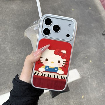 適用蘋果iphone17promax油畫kt16pro韓風15小衆14ins電鍍手機殼