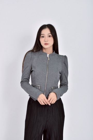 (S) dorga質感拉鍊灰色外套