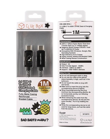 USB-C 轉 USB-C 同步數據和充電線 - Bad Badtz-Maru