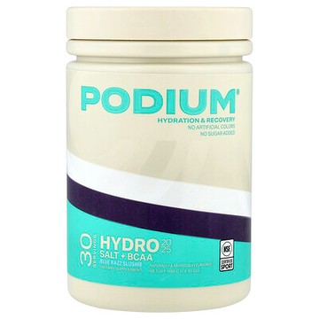 Podium Nutrition, Hydro & Salt 2025 + BCAA，藍樹莓冰沙味，14.39 盎司（408 克）