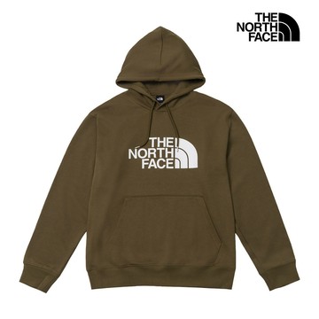 The North Face北面男款深咖啡色經典大LOGO長袖帽T｜8JKU2EK