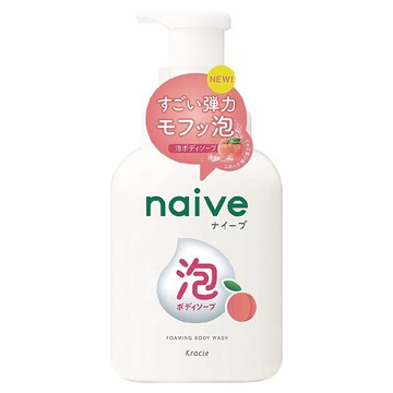 Kracie 葵緹亞 naive 娜艾菩 蜜桃保濕 沐浴泡泡 通過敏弱性測試  500ml  1瓶