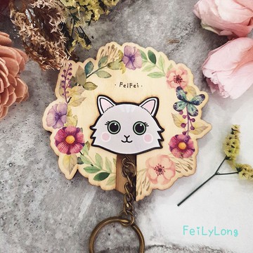 "你購買，我捐款" 甘丹日子Dazzylife製作, 金吉拉貓/長毛貓 貓咪系列鑰匙圈.交換禮物.聖誕小物