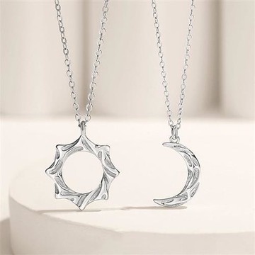 【巴黎精品】現貨+預購 頂級925純銀項鍊鎖骨鏈情人節禮物情侶對鍊配件-岩溶日月情侶項鍊2款a1kp13