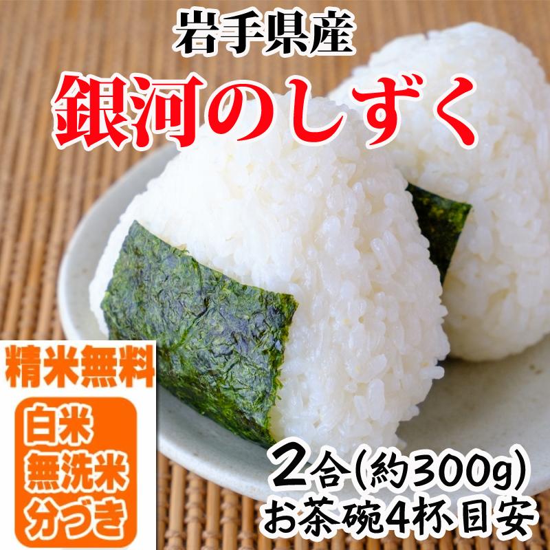 ポイント消化 米 お米 送料無料 銀河のしずく 300g (2合) 令和4年産 岩手県産 白米 無洗米 分づき 玄米 当日精米 真空パック メール便 ゆうパケ