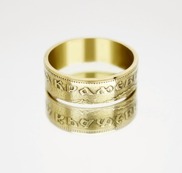 南斯拉夫硬幣戒指 1 第納爾 1938 年男士硬幣戒指 女士硬幣戒指