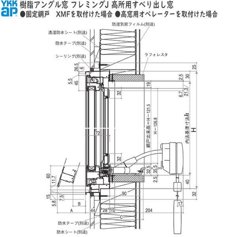 YKKAP窓サッシ 装飾窓 フレミングJ[複層ガラス] 高所用