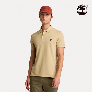 Timberland 男款檸檬黃彈性短袖POLO衫|A69Z7DH4