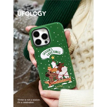 Ufology原創圣誕磁吸二合一菲林適用iPhone15promax手機殼14pro蘋果13全包12秋冬11新款支架卡包16promax小狗