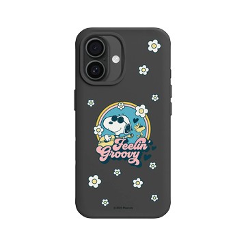 iPhone 16 SolidX 黑 - 史努比 Snoopy - 開心小花