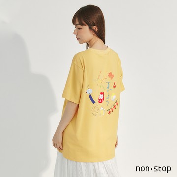 non-stop 夏日祭典插畫寬鬆T恤-2色