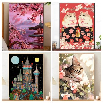 💛盒裝💛台灣製造💛 DIY鑽石貼畫 新款5D鑽石畫 大幅 黏鑽畫 手工點鑽畫 水鑽 立體貼鑽畫 滿鑽 新年鑽貼 手作