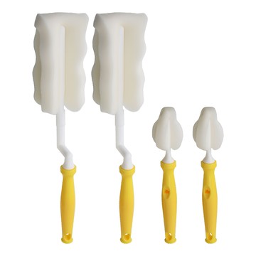 babybear 奶瓶奶嘴清潔套組 (2組) 黃色 - 海綿奶瓶刷及奶嘴刷