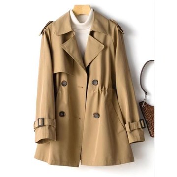 中長款風衣小個子收腰英倫風外套Waistin mid-length trench coat