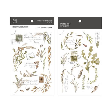 【Print-On Stickers 轉印貼紙】no.201-捲葉的季節 | 秋季系列