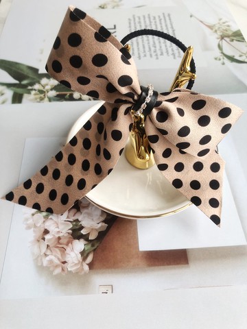 波點蝴蝶結頭繩頭花