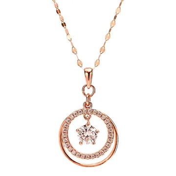 JuriEtte 女款14K吊墜項鍊  45cm  玫瑰金