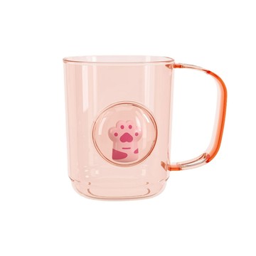 茉家 貓咪肉球PET附牙刷架漱口杯-1入