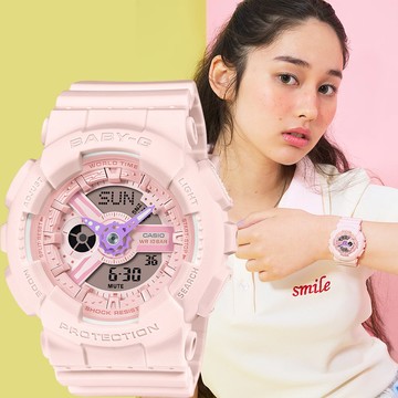 CASIO 卡西歐 Baby-G 甜美時尚雙顯手錶 學生錶(BA-110AH-4A)